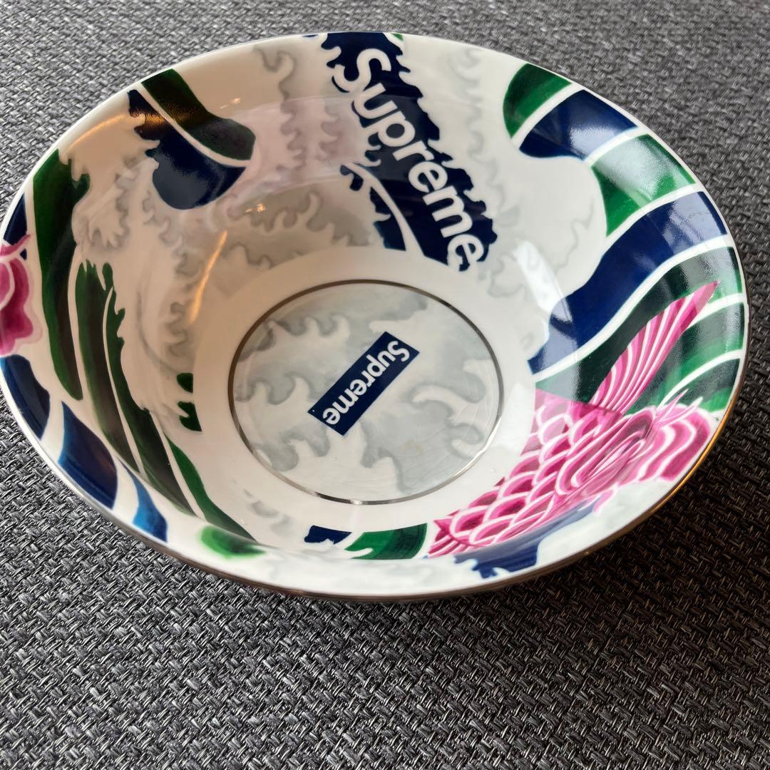 中古★Supreme 花柄 丼 直径約20cm 鯉の和柄