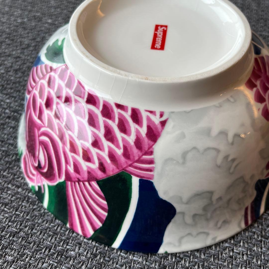 中古★Supreme 花柄 丼 直径約20cm 鯉の和柄