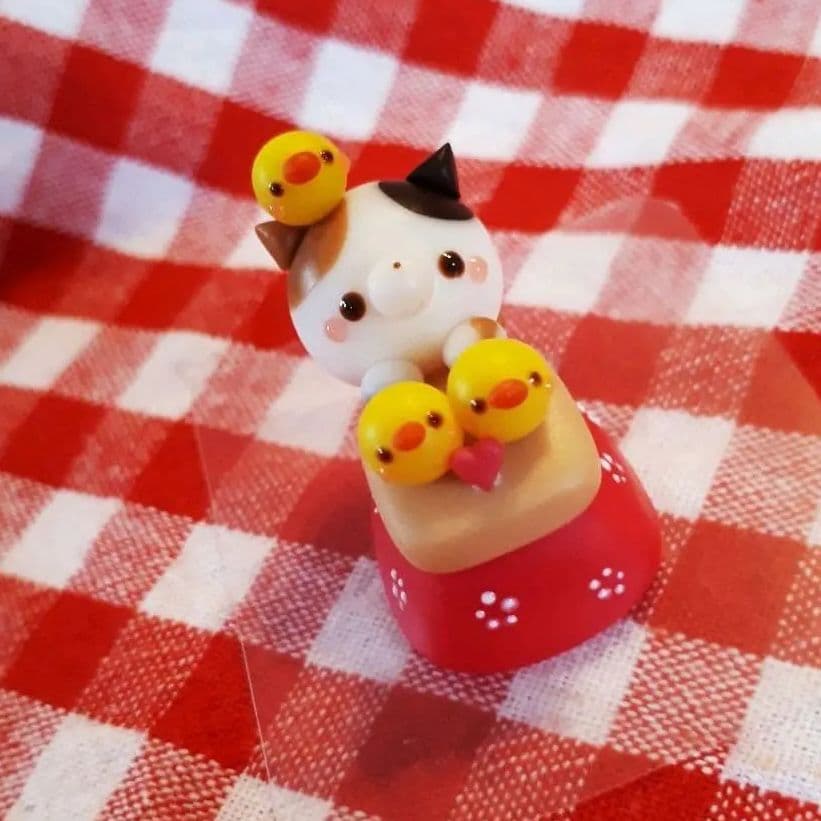 三毛猫♡仲良しひよこ♡コタツ大好き