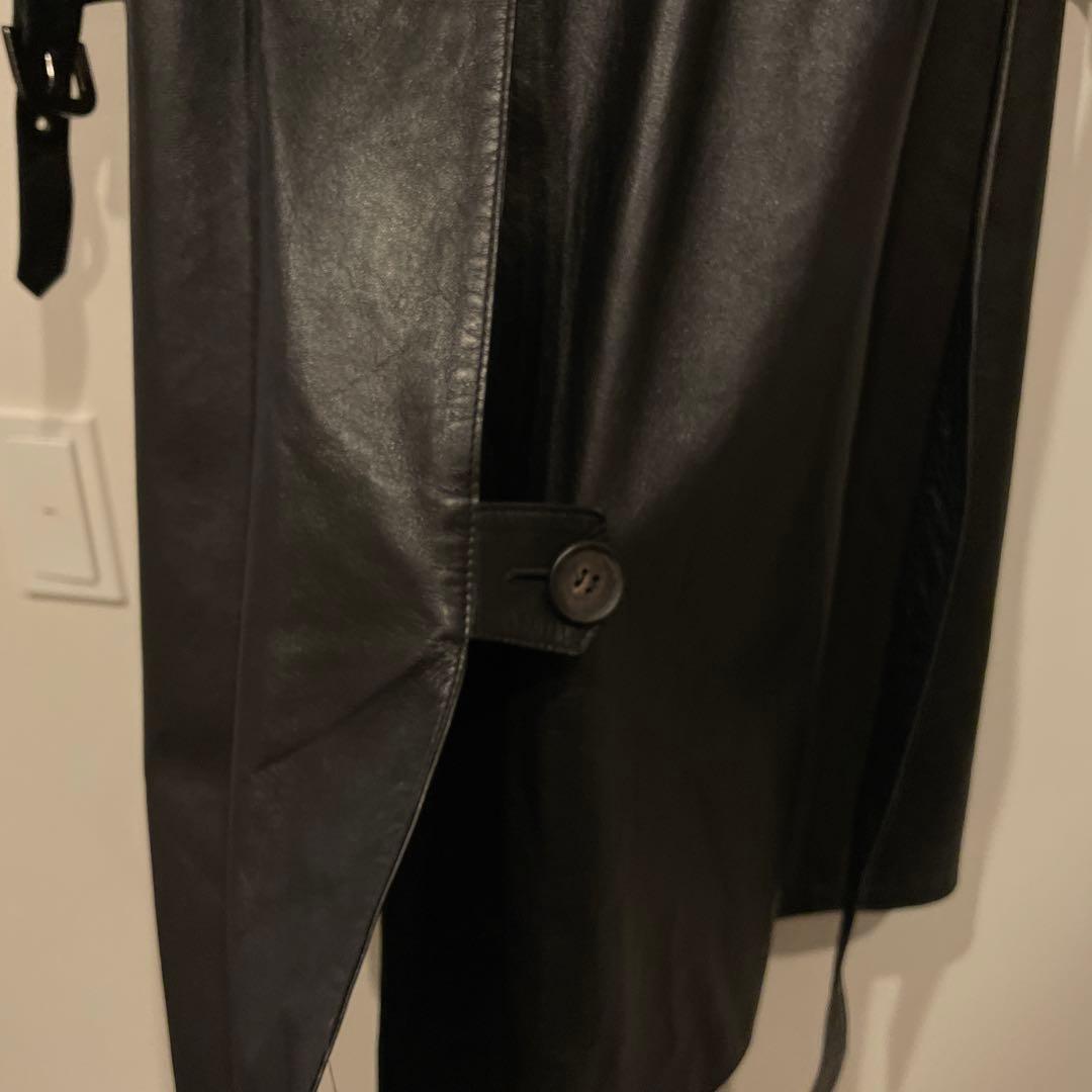 Christian Dior ブラックレザー トレンチコート サイズ M相当