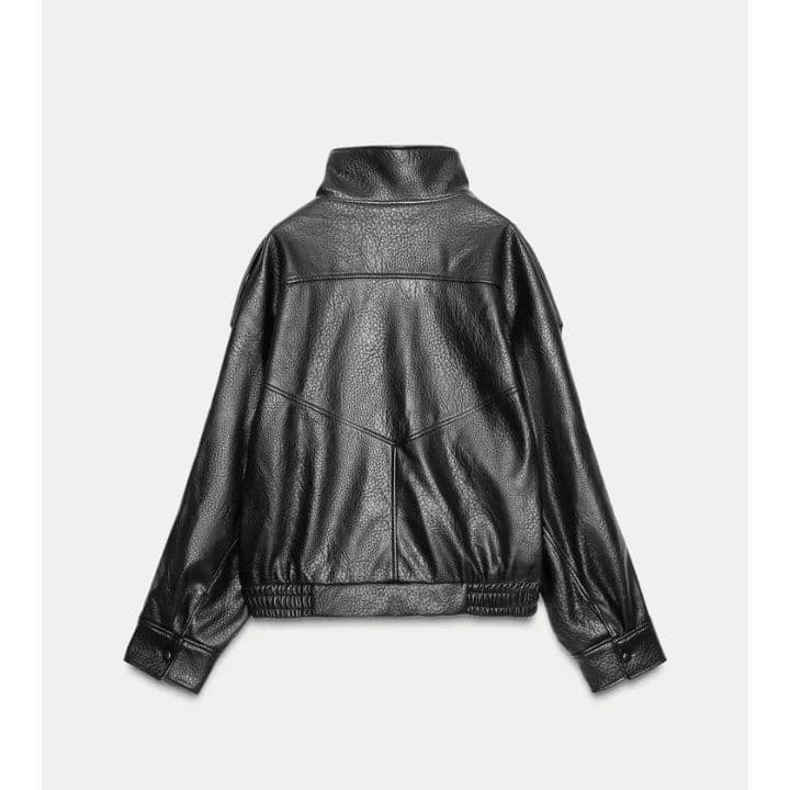 完売品 ZARA フェイクレザージャケット ブラック L 希少サイズ