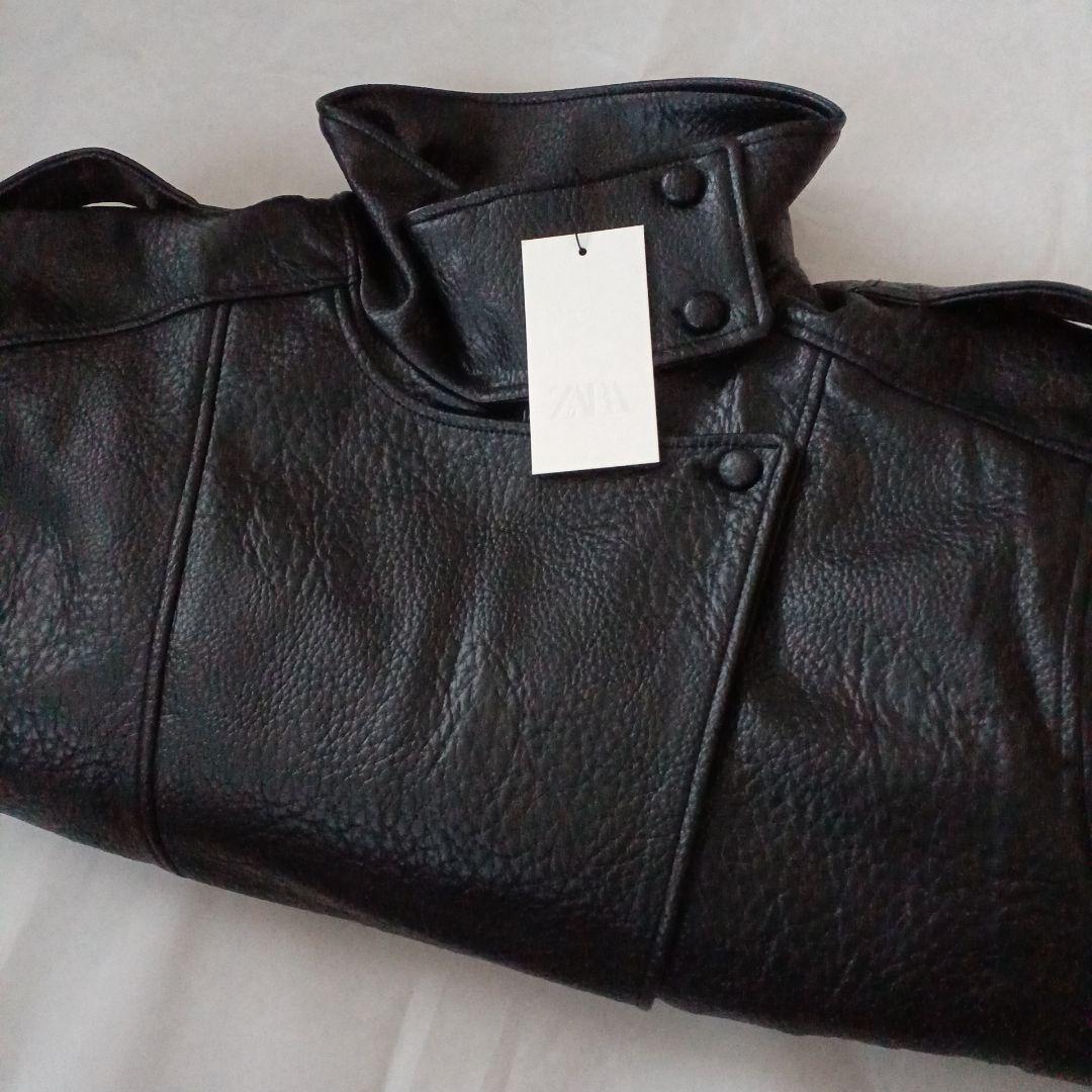 完売品 ZARA フェイクレザージャケット ブラック L 希少サイズ