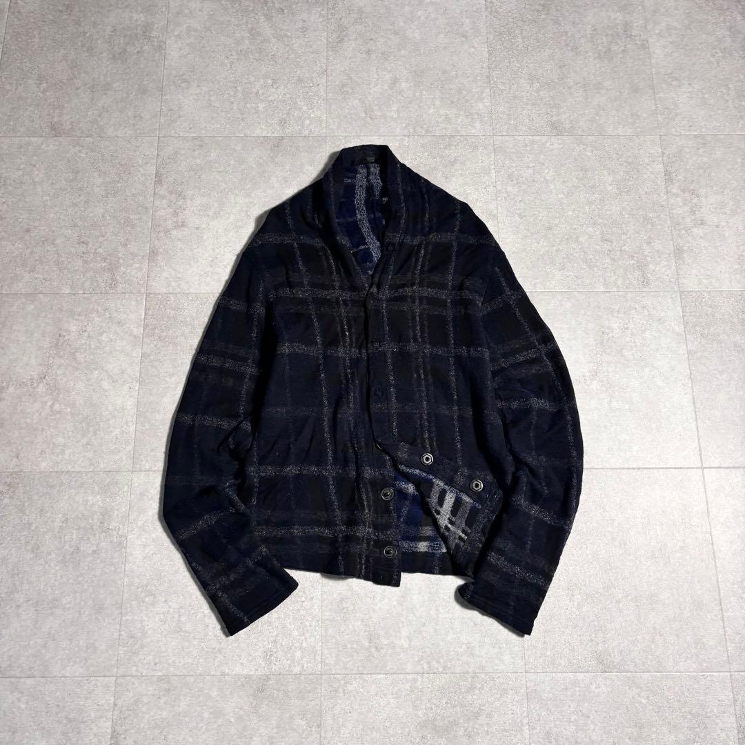 The Viridi-anne ウール カーディガン チェック グランジ モード