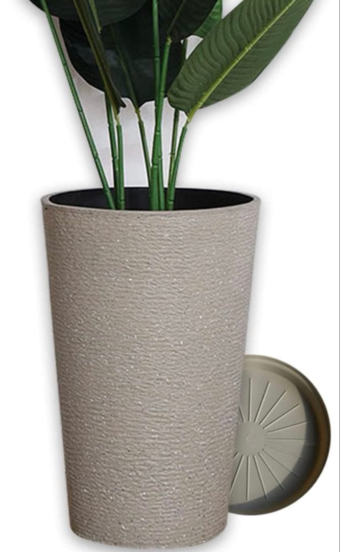 受け皿付き 植木鉢 大型 軽量 屋内 屋外用 プランター 深型 高さ64cm