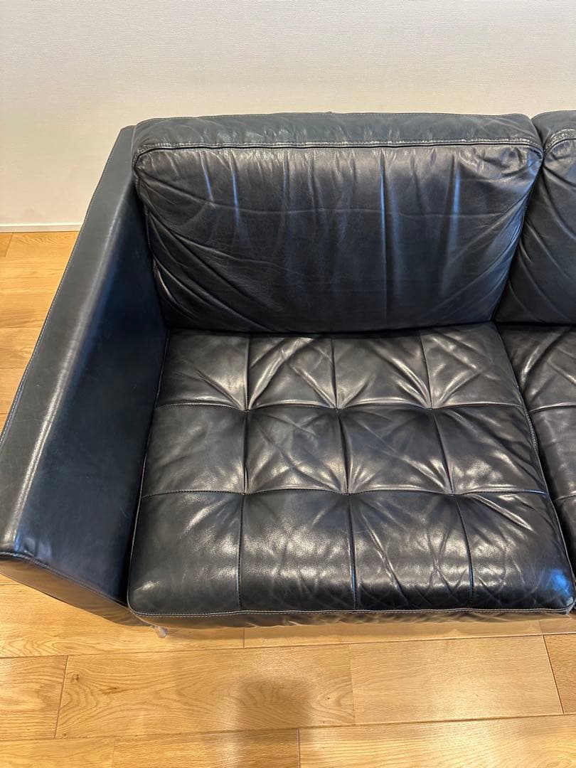 (Abcdefgeo) BoConcept 黒いレザーソファ (世田谷区)