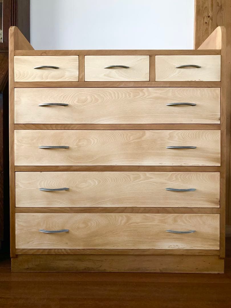 古道具・古家具・ヴィンテージ　木製チェスト　引き出し　箪笥　タンス　収納　無垢材