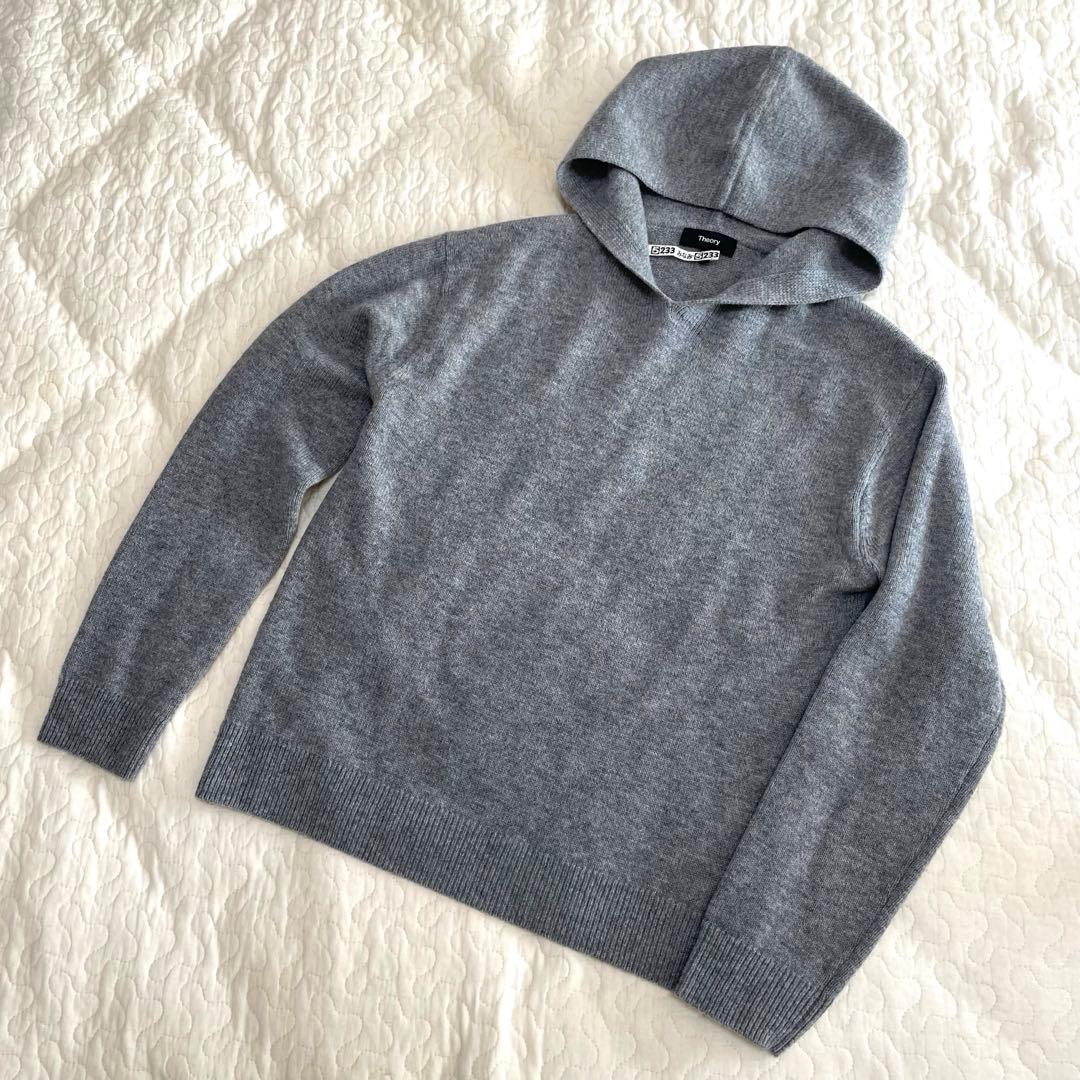 セオリー　Lana Cash Slim Hoodie フード　カシミヤ混ニット