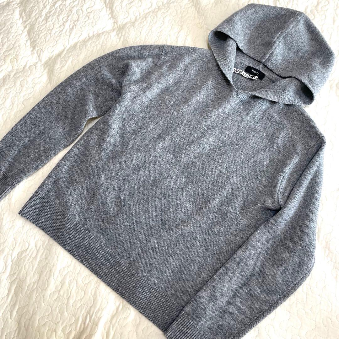 セオリー　Lana Cash Slim Hoodie フード　カシミヤ混ニット