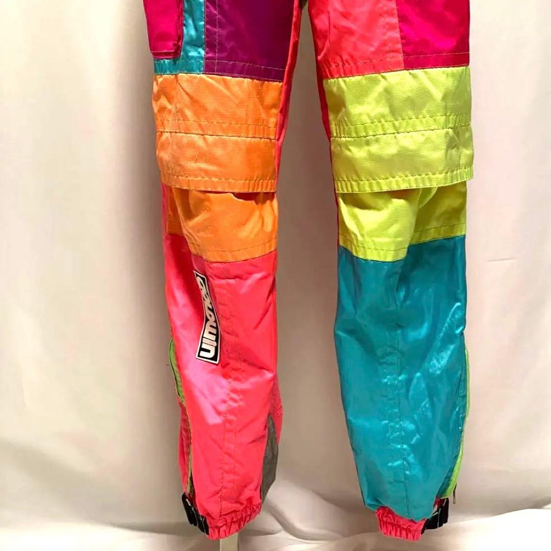 90s GOLDWIN クレイジー配色 スキーウェア 上下セット 総柄 レトロ