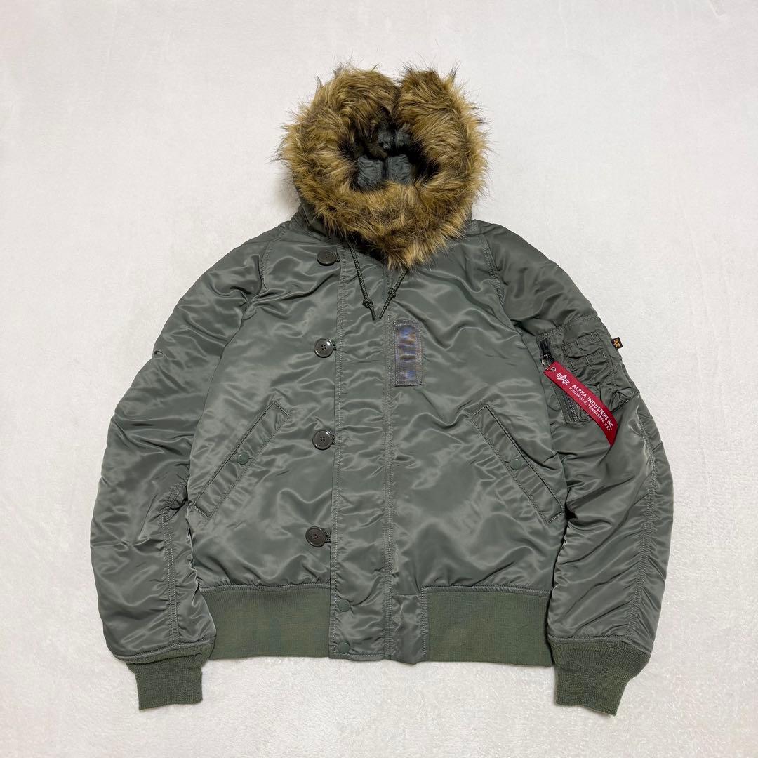 アルファ N-2B フライトジャケット セージグリーン ミリタリー ファー