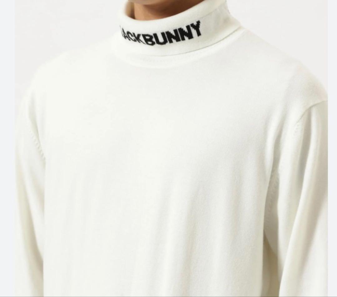 新品 ジャックバニー カシミヤタッチタートルネックニット(6)サイズLL/白