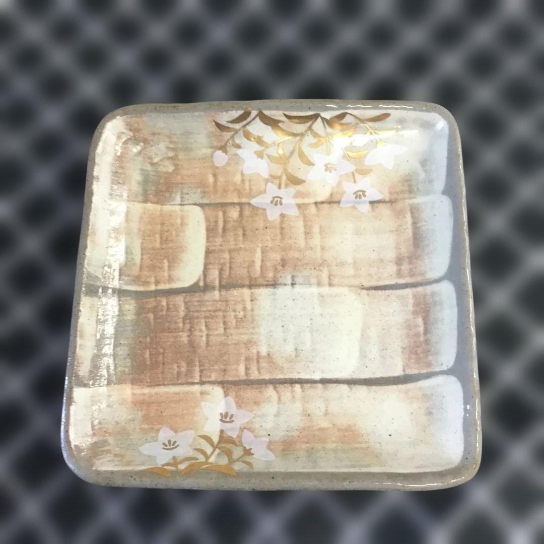 たち吉　金彩草花　盛皿　角皿　桐箱　橘吉　タチキチ　6枚セット