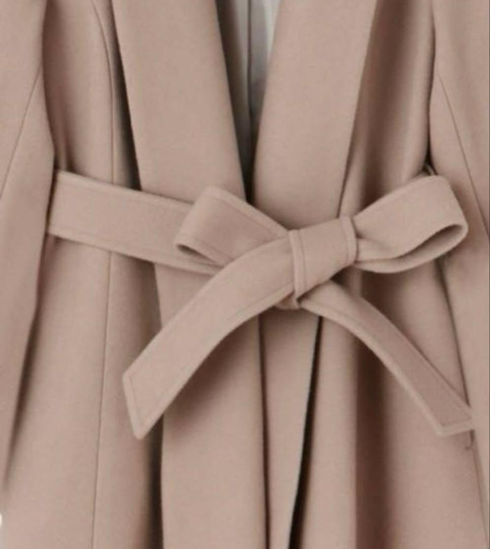 【店クリーニング済】JENNE日本製ウールコートSライトベージュ