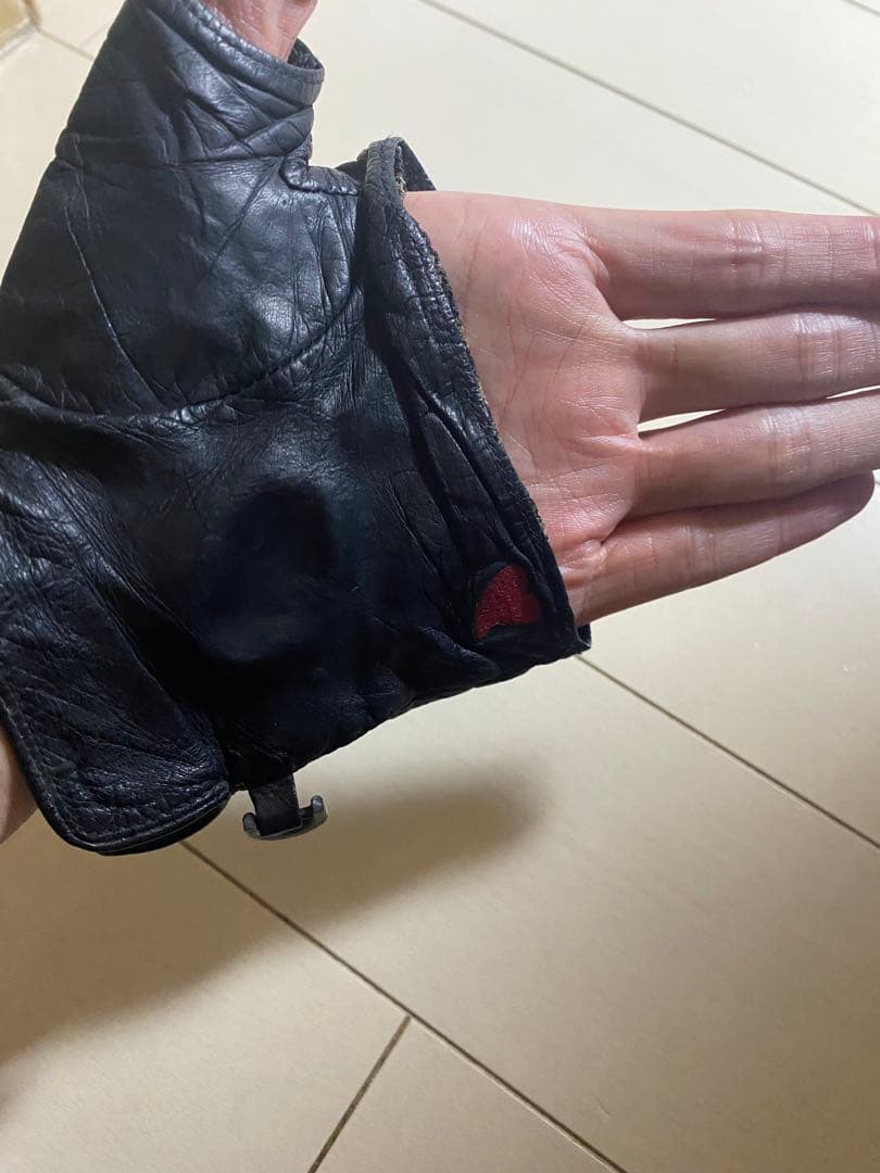 【初期レア】Roen ロエン スカル スワロフスキー レザー 指なしグローブ