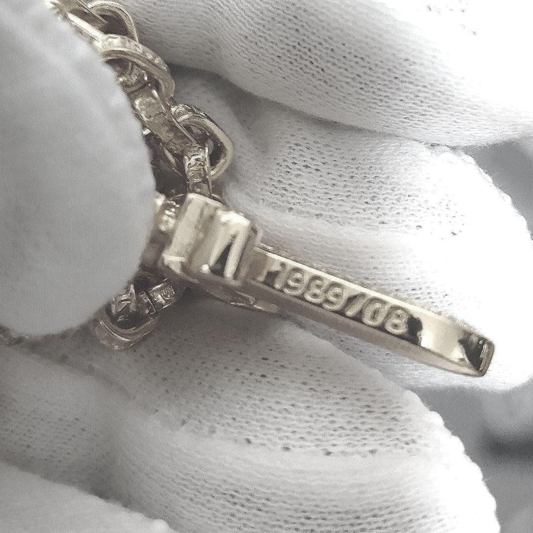 超豪華 18K WG 仕様 ダガー パヴェ ペンダント & ペーパーチェーン