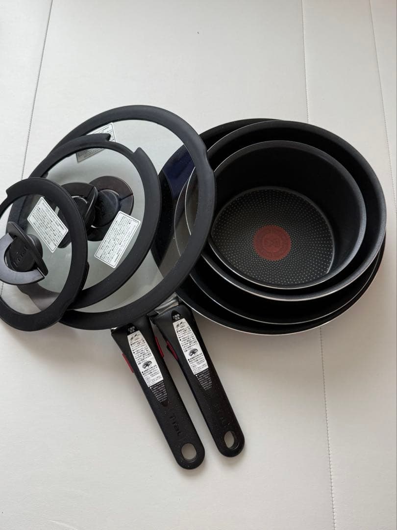 新品未使用 ティファール 鍋 フライパンセット 9点セット ガス火専用 ブラウン