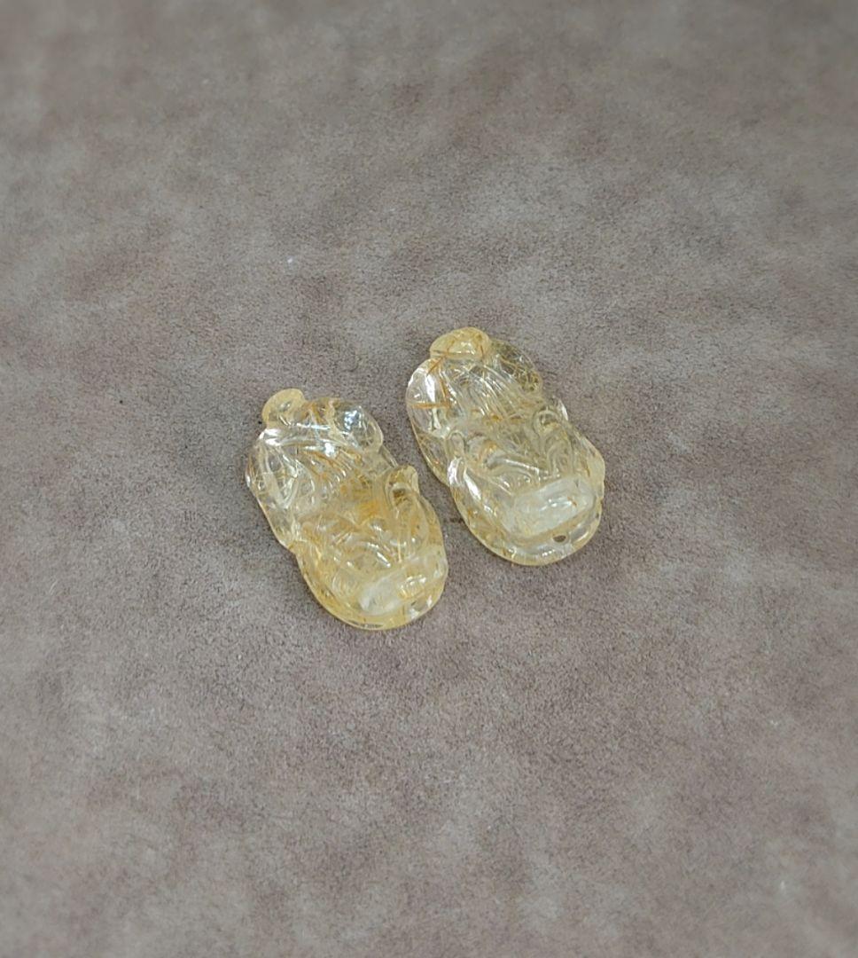 貔貅(ヒキュウ)置物 ルチルクォーツ