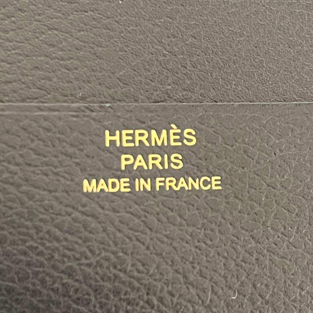 HERMES エルメス ジップアンゴーⅡ シェーヌダンクル 黒×ゴールド金具