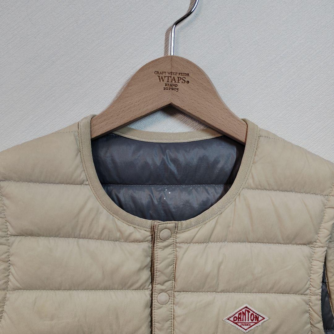 DANTON ベージュ キルティングダウンベスト