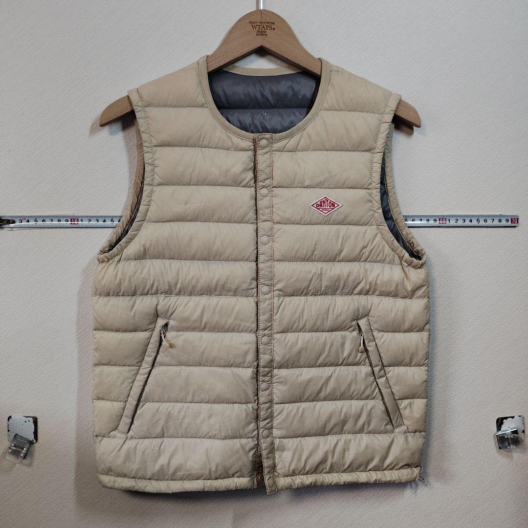 DANTON ベージュ キルティングダウンベスト