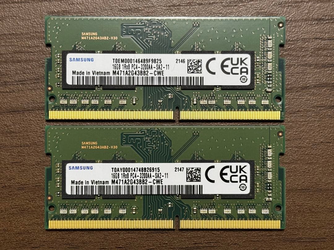 SAMSUNG DDR4-3200 16GB 260pin 2枚セット