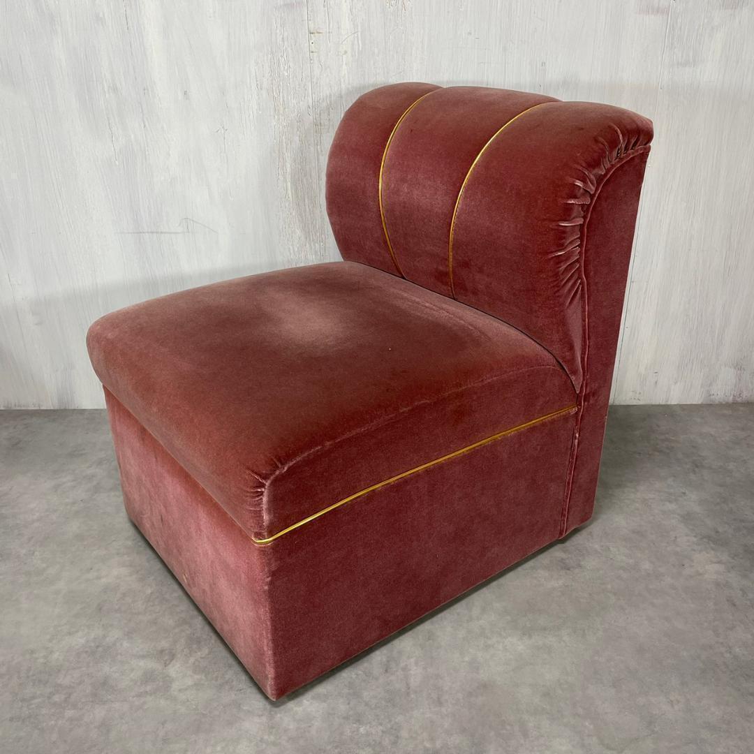 TiTi！ヴィンテージ モケット ピンクパープル ソファ 業務用 レトロ