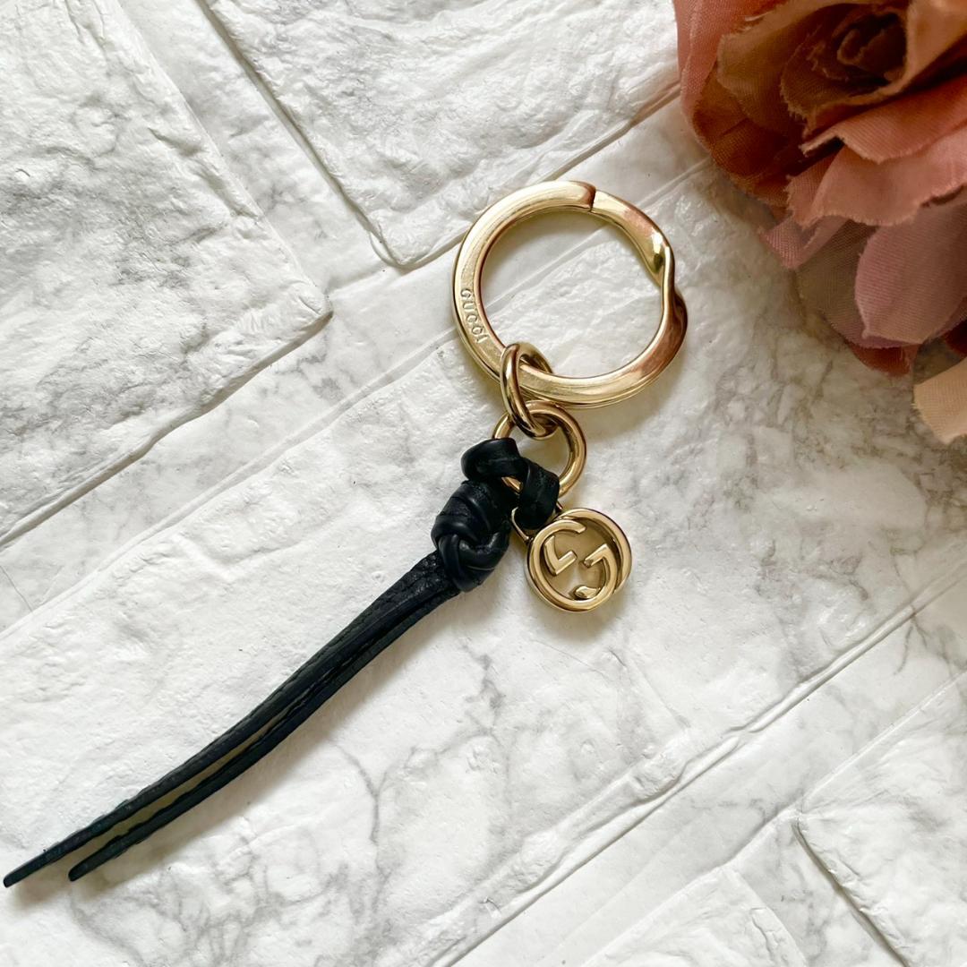 極美品✨GUCCI グッチ インターロッキングG キーリング レザー