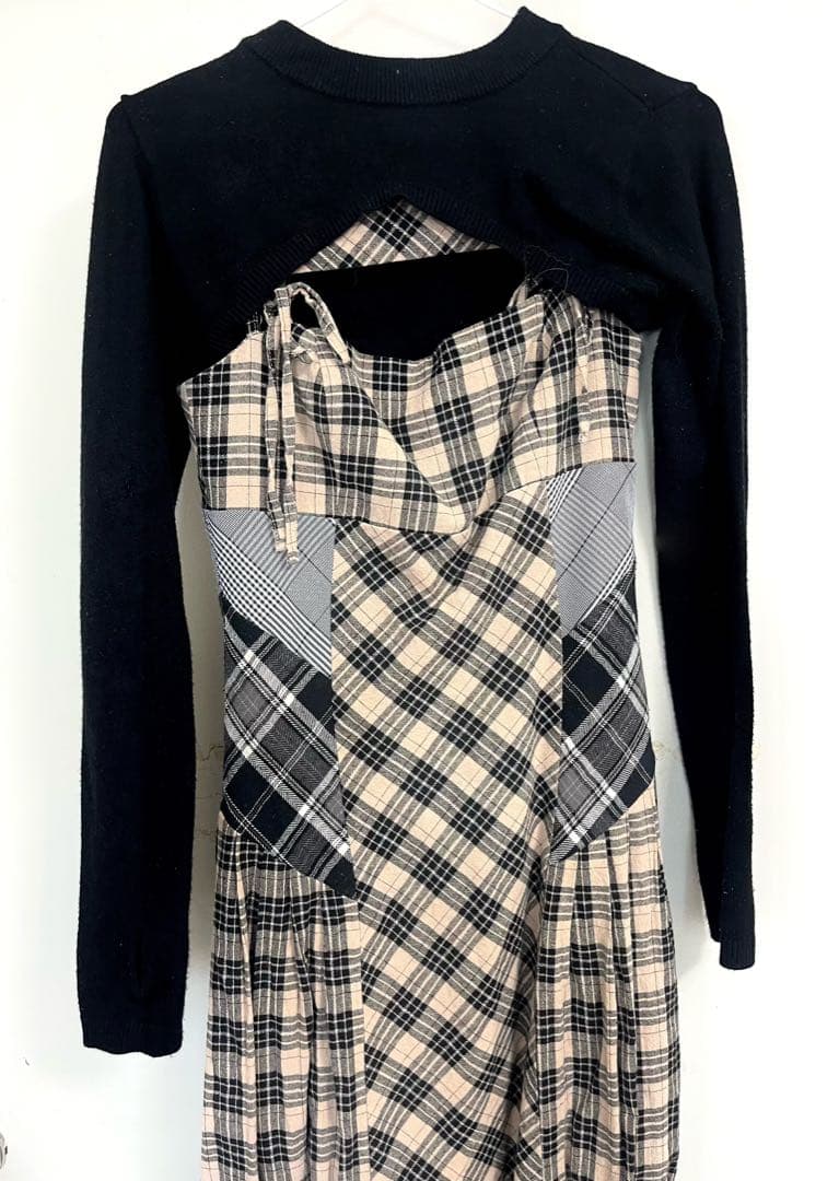 にゃん様andmary Nadia check long dress beige