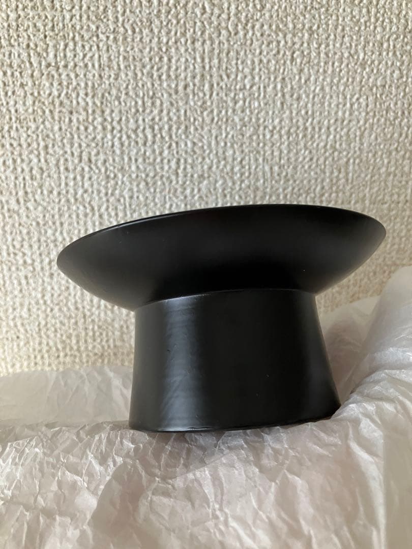 未使用　　黒漆　輪島　漆器作家　石畑哲雄　高坏　高台皿　漆塗り　4寸弱