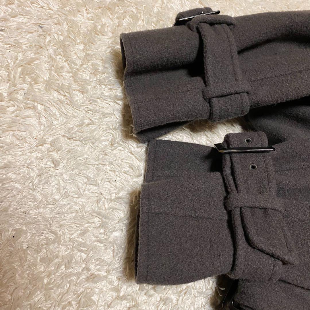 セルフォード　ダブルブレスト　ウール混ロングトレンチコート　グレージュ