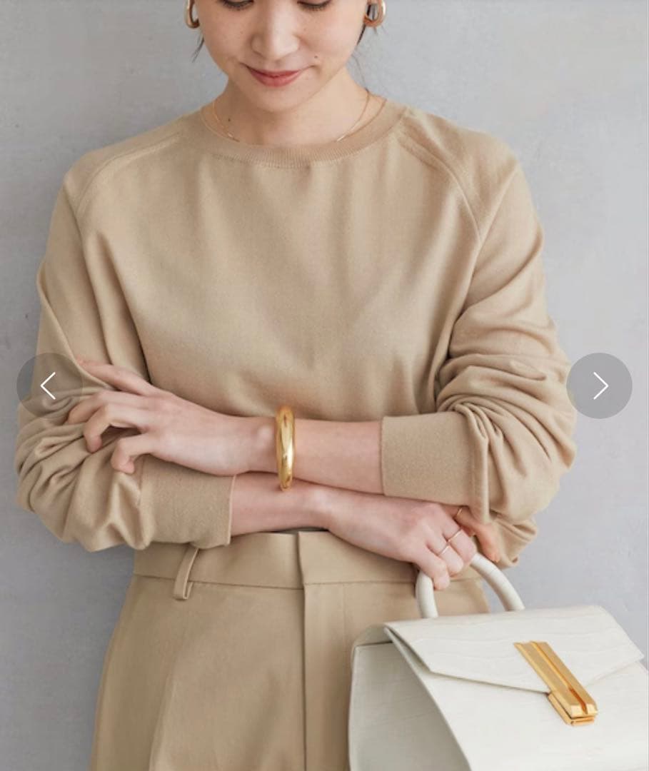 Deuxieme Classe OPTIMO クルーネックプルオーバー　ベージュ