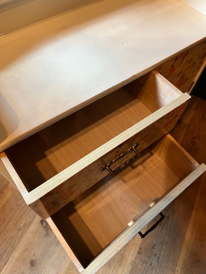 花柄 ドレッサー 鏡台 レトロポップ 昭和レトロ 当時物 インテリア チェスト