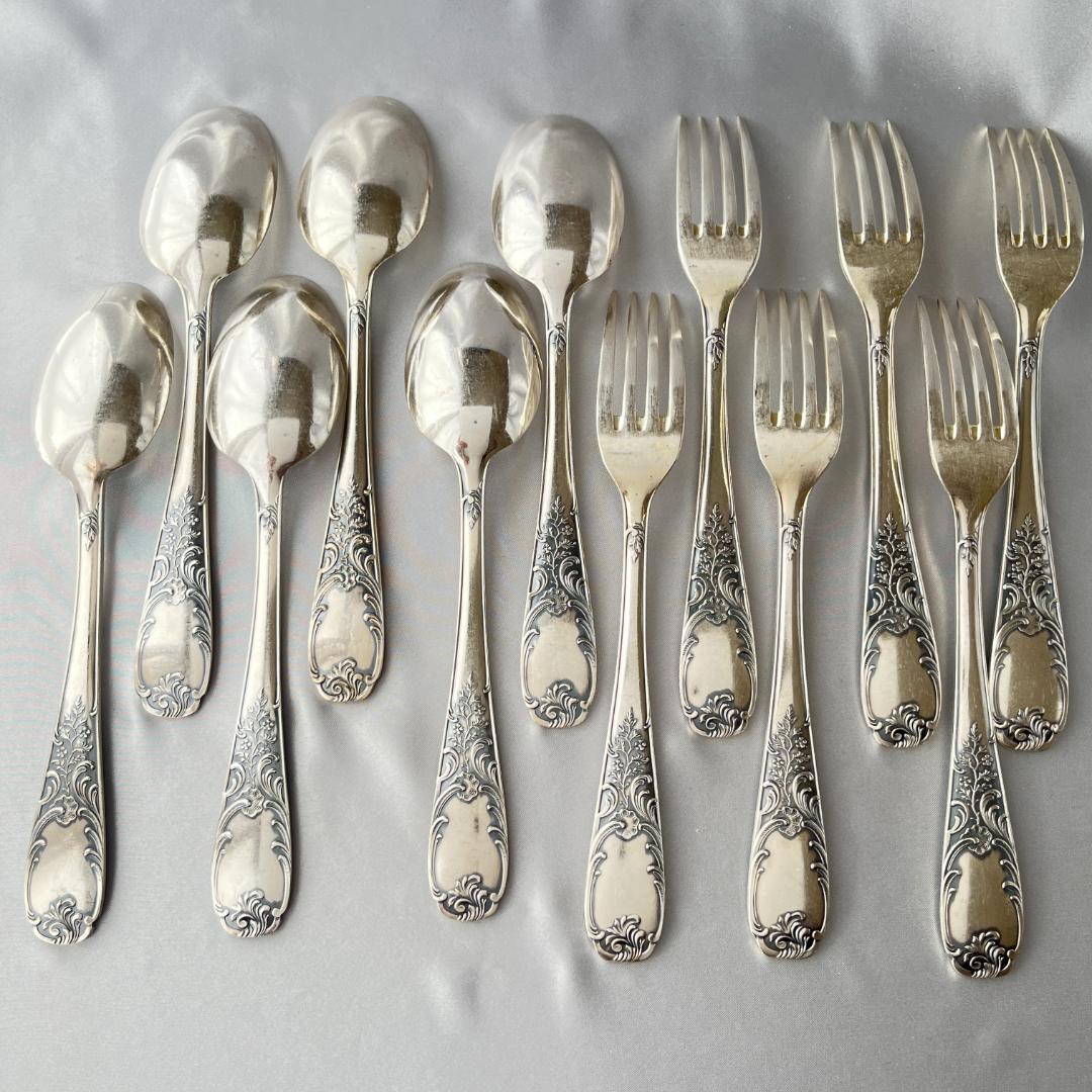 【仏蘭西】 Louis XV テーブルフォーク / スプーン 12本