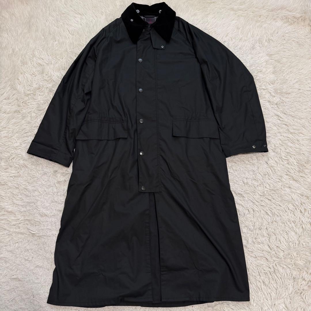 23年製極美品　バブアー　オーバーサイズバーレー　ロングコート　黒　マキシ丈