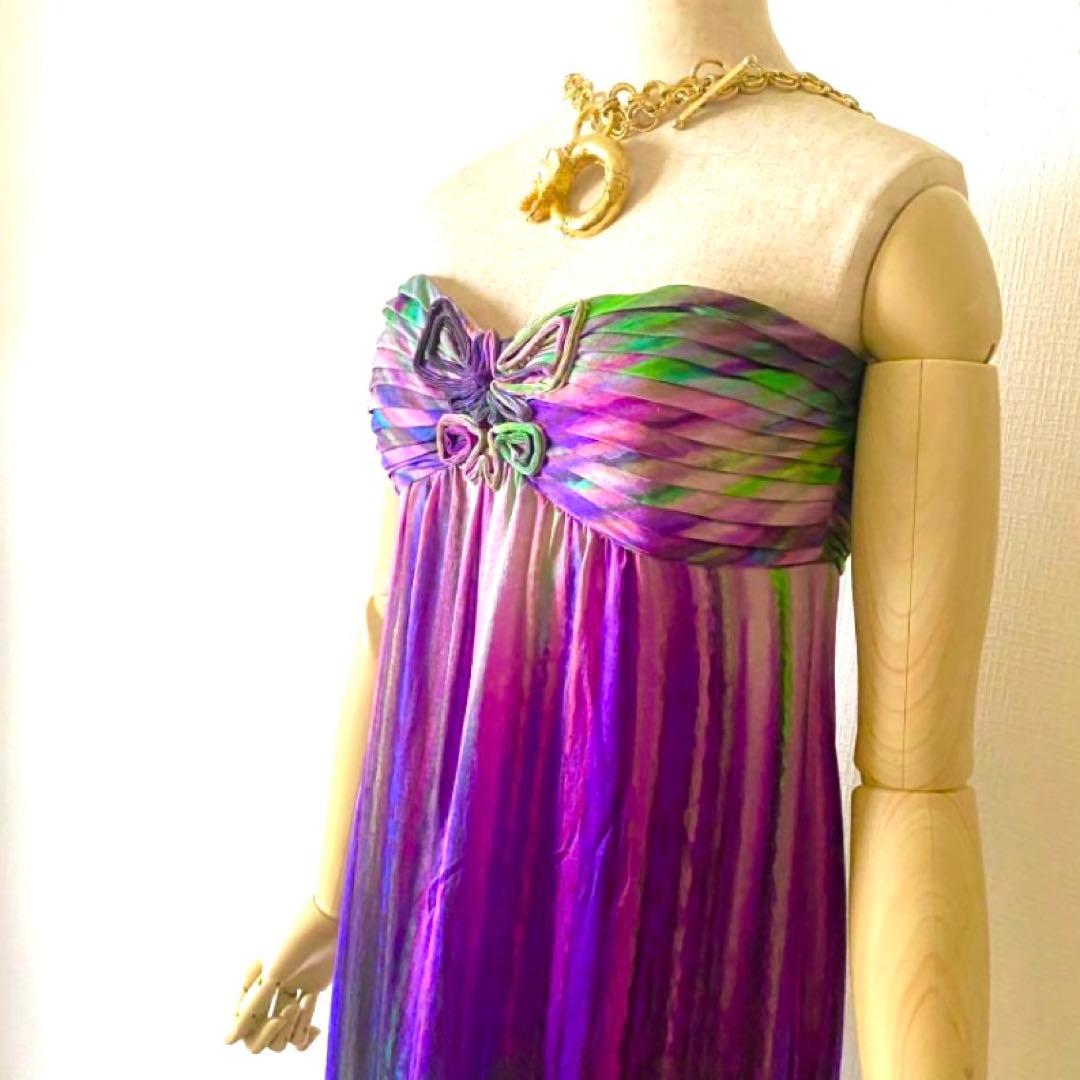 極美品✨◆BCBGMAXAZRIA◆30万 シルク100%マキシドレスワンピース