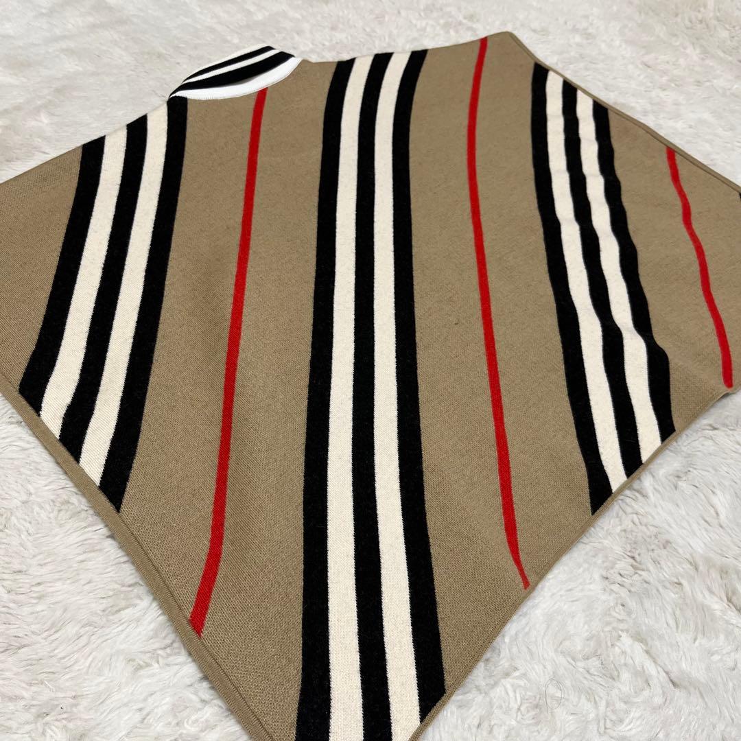 美品　現行　BURBERRY ポンチョ　ケープ　ニット　ノバカラー　キッズ　L