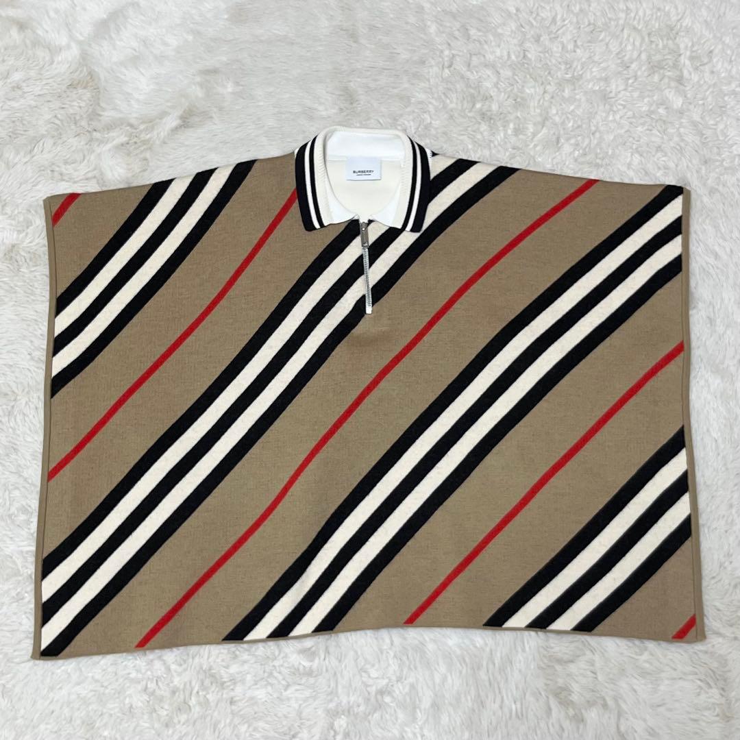 美品　現行　BURBERRY ポンチョ　ケープ　ニット　ノバカラー　キッズ　L