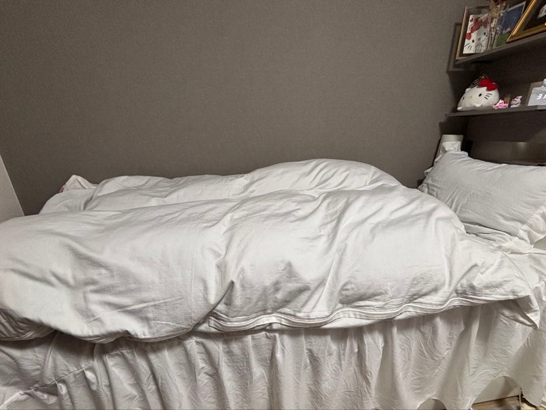 【2/22まで】【引き取り歓迎】ホワイト ベッドフレーム 大容量収納