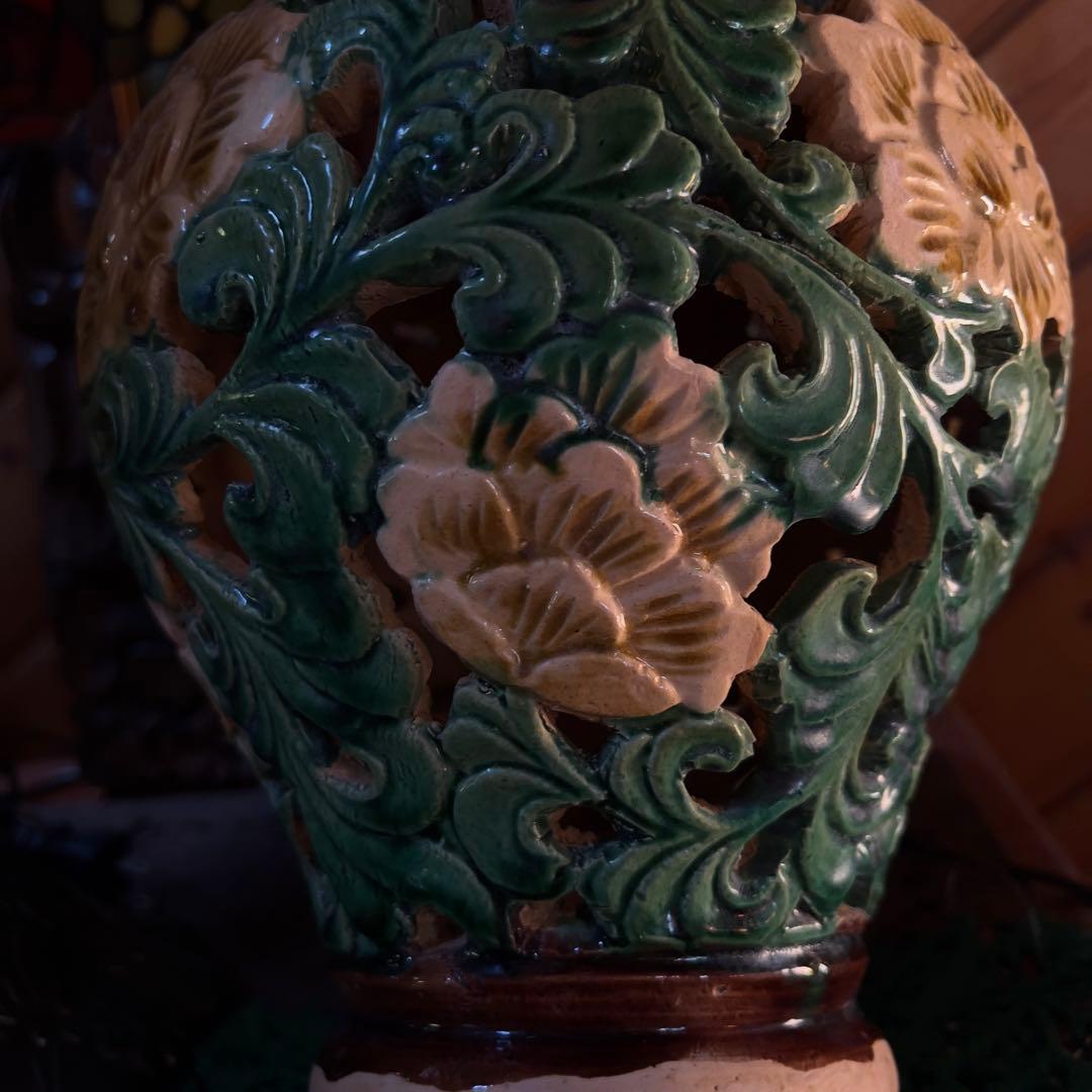 宋磁 宋三彩 中国 宋代 透かしあり 唐三彩