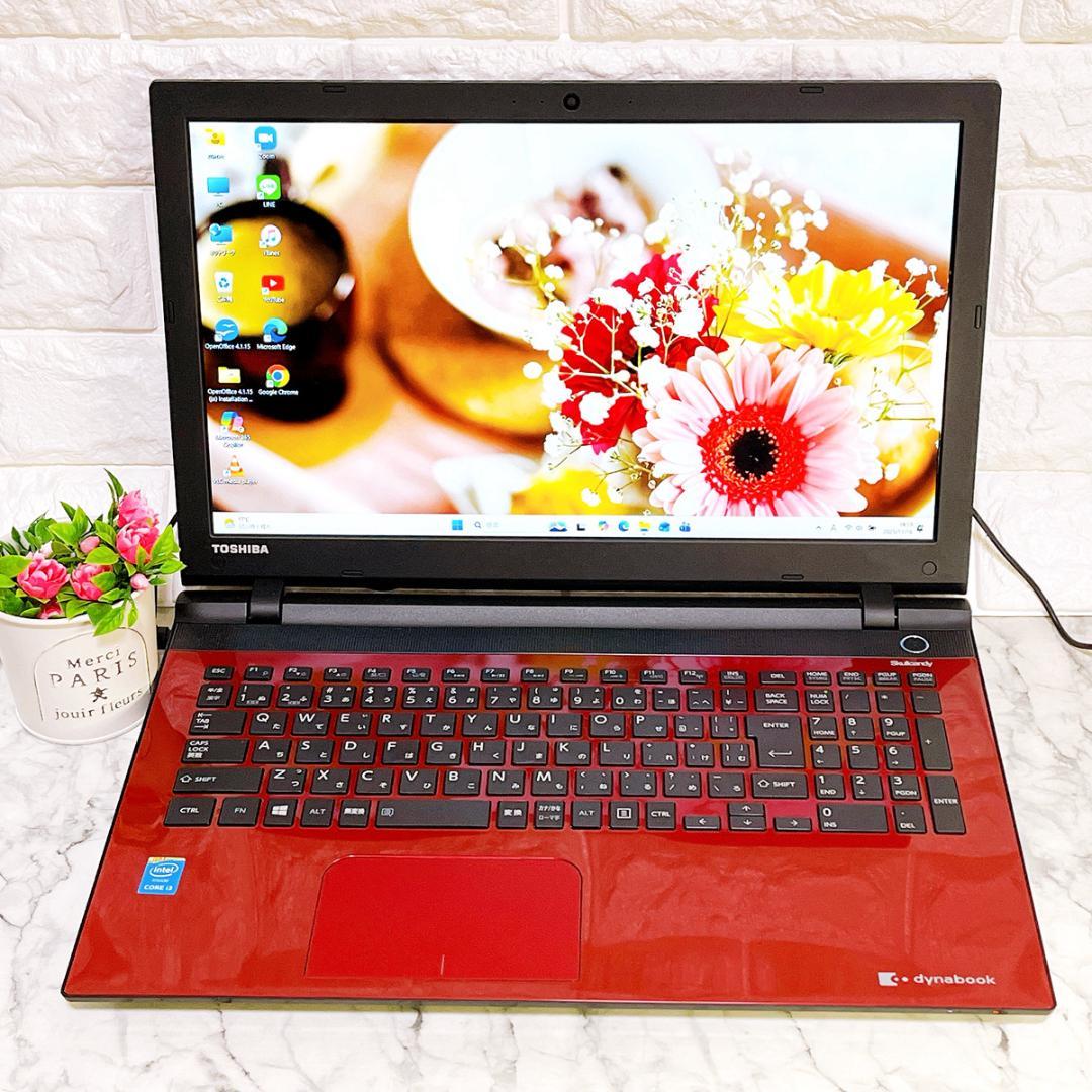 美品✨Windows11✨新品爆速SSD薄型ノートパソコン赤✨カメラ・オフィス付