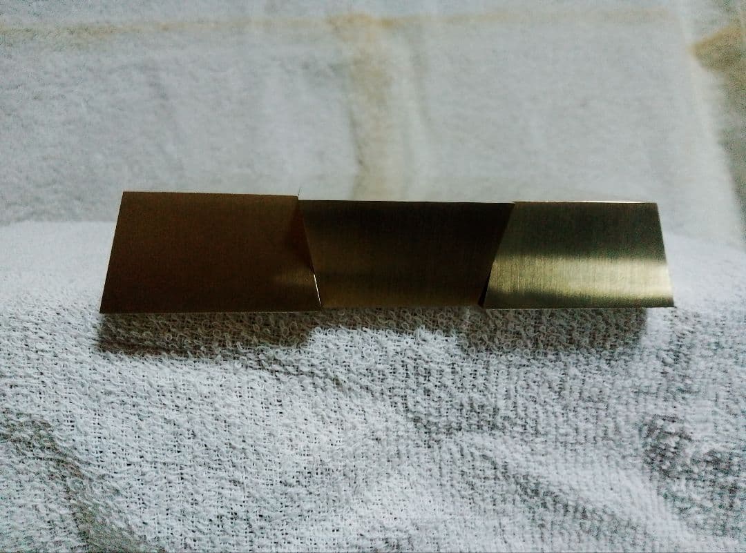真鍮製台形型インゴット　６面サンドペーパー１０００番仕上げ３本セット　IG−３