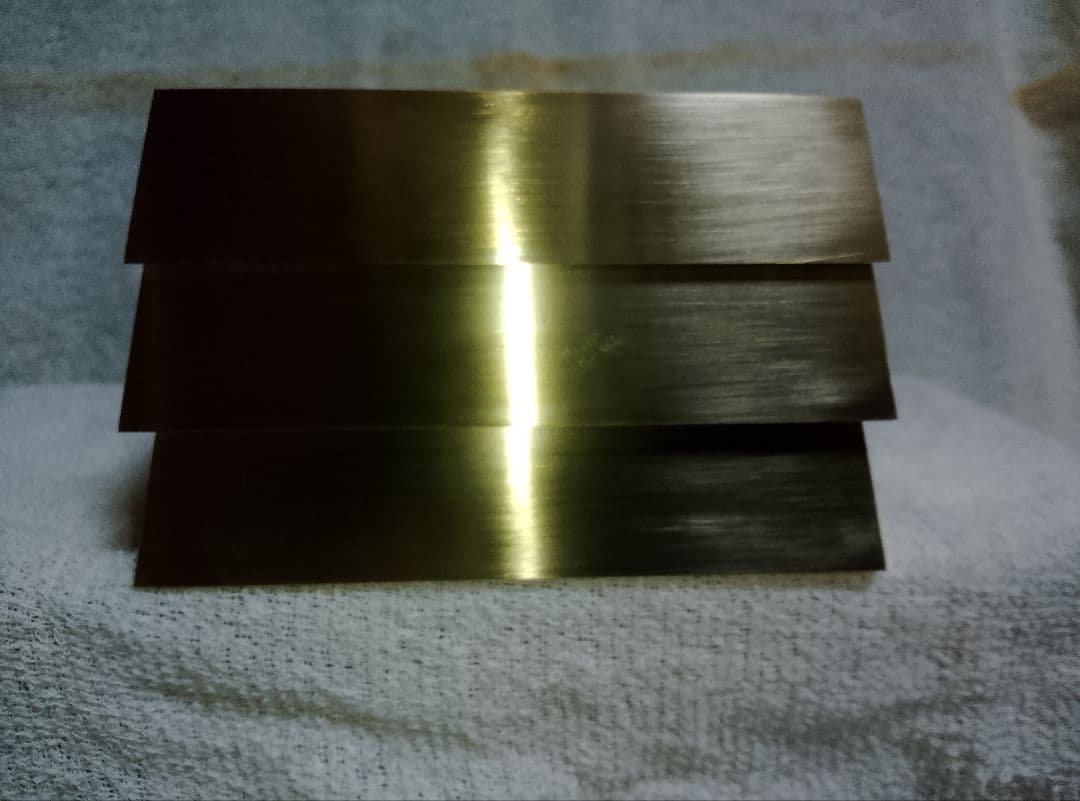 真鍮製台形型インゴット　６面サンドペーパー１０００番仕上げ３本セット　IG−３