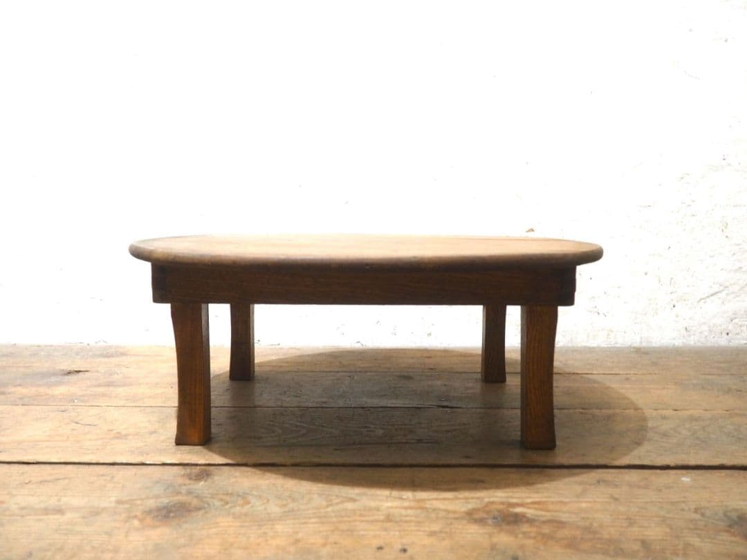 1311 折りたたみ式　レトロな丸ちゃぶ台　座卓　ローテーブル　古家具　古道具