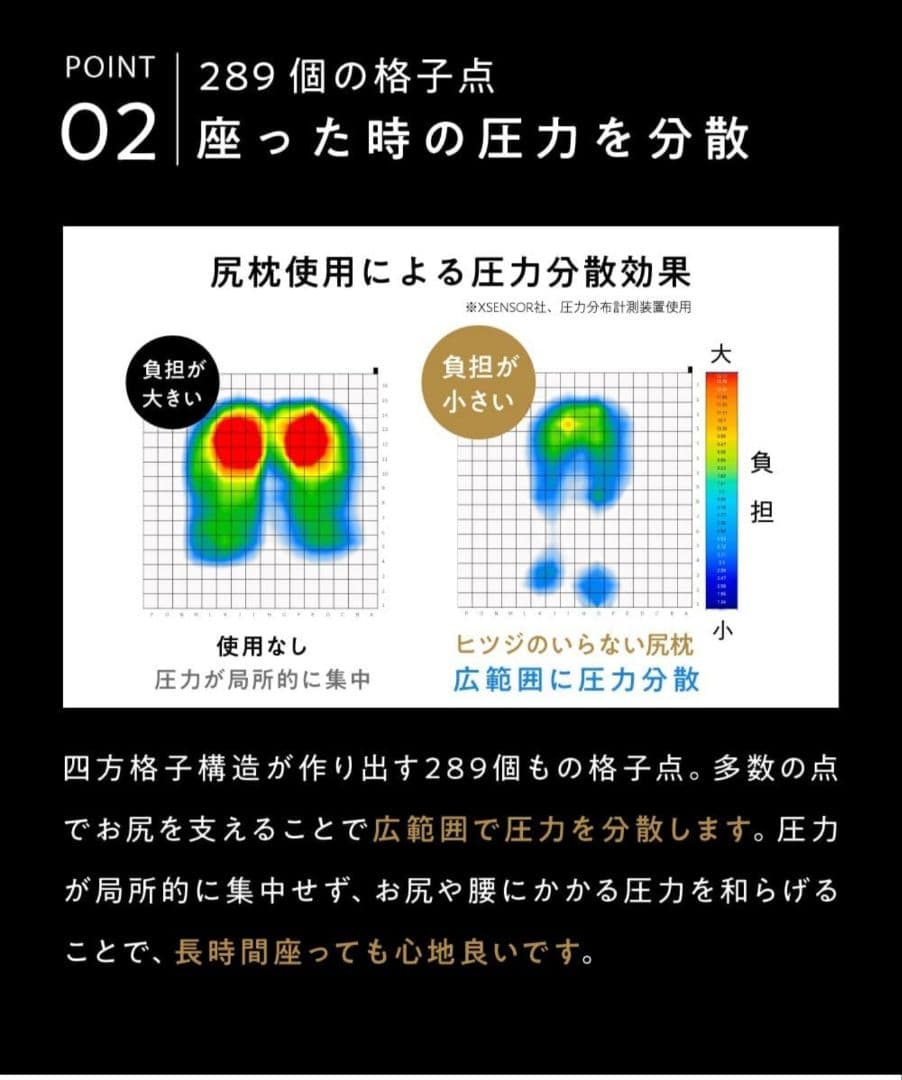 ヒツジのいらない尻枕 椅子クッション チェアパッド 低反発座布団