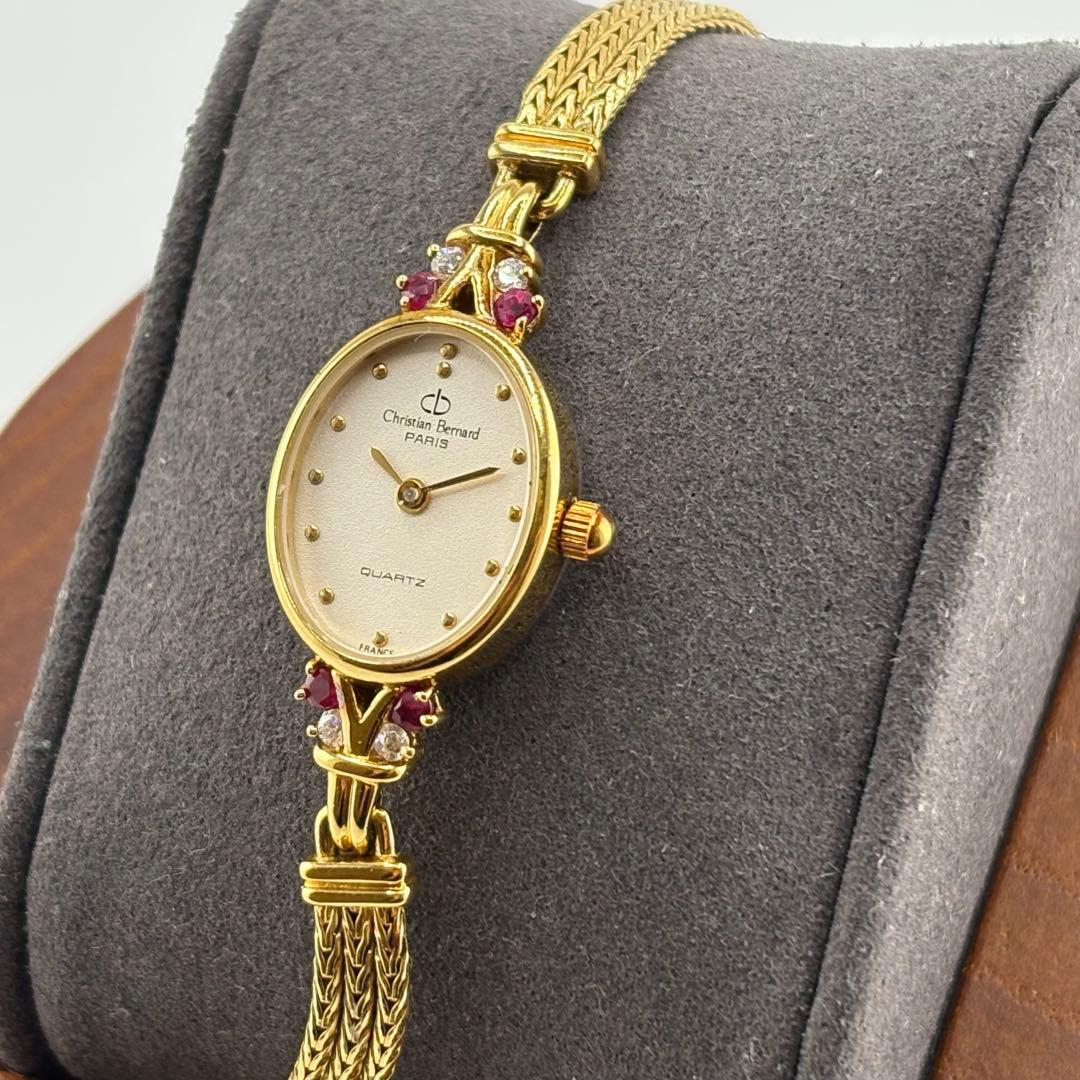 動作未確認　クリスチャンベルナール　ラインストーン　ゴールド　クォーツ