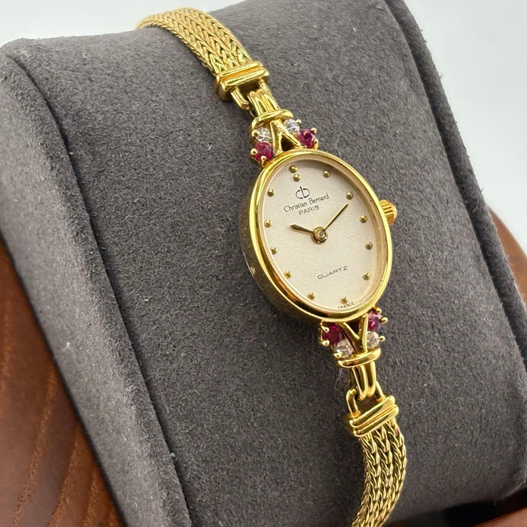 動作未確認　クリスチャンベルナール　ラインストーン　ゴールド　クォーツ