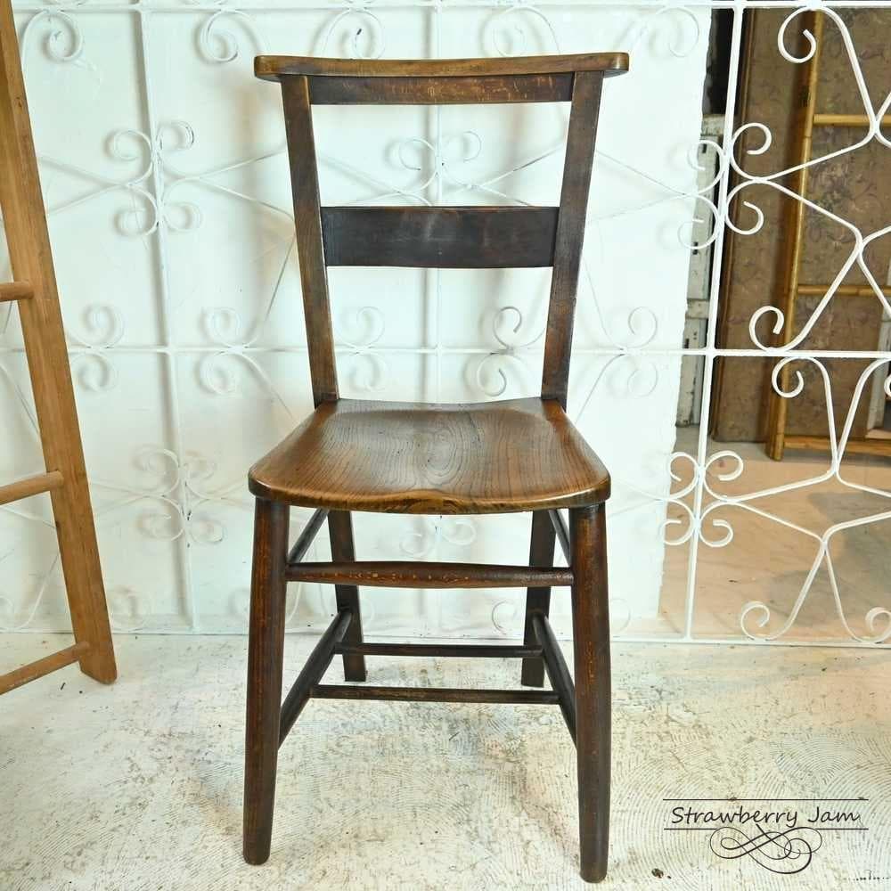 L3705-17-4 英国アンティーク チャーチチェア ダイニングチェア 教会