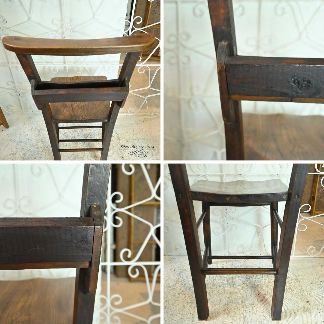 L3705-17-4 英国アンティーク チャーチチェア ダイニングチェア 教会