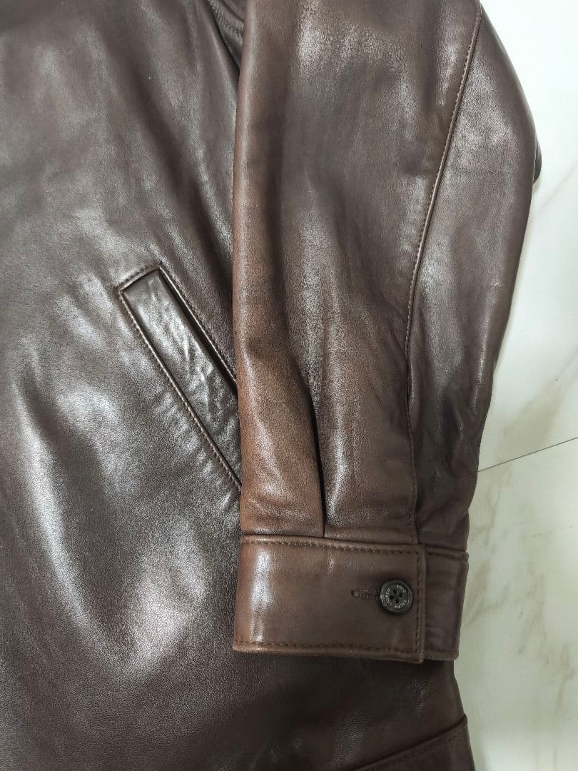 90s ポロラルフローレン スウィングトップ ラムレザー 羊革 M ジャケット