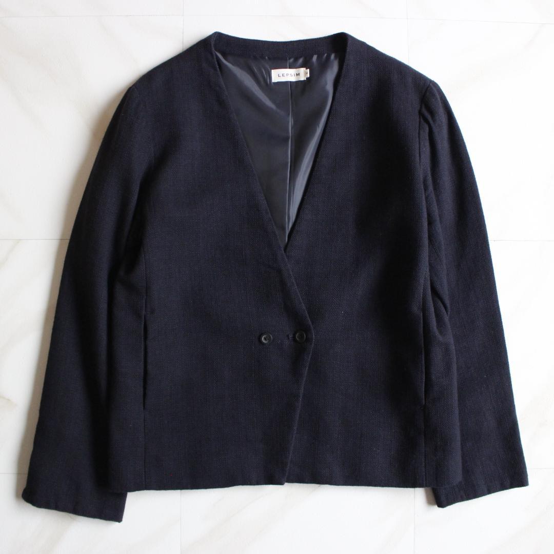 LEPSIM セットアップスーツ M リネン ノーカラージャケット パンツ